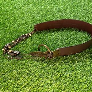 Brown leather beaded retro pirate vibes belt